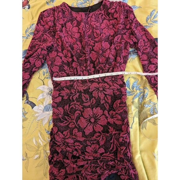 For love & lemons shailee ruched sparkly open back mini dress sz small euc - Picture 7 of 7